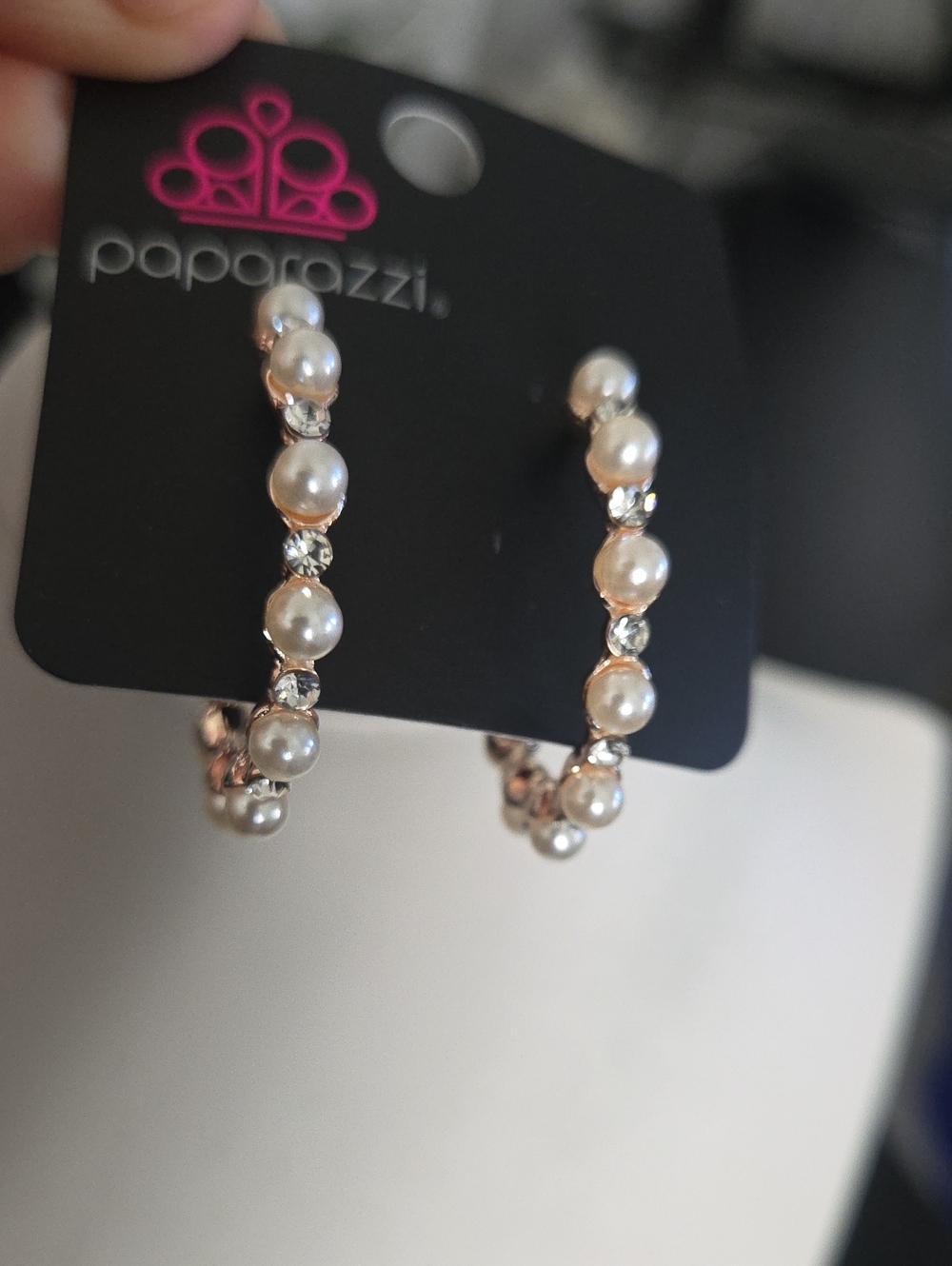 Paparazzi Shimmery Scope Rose Gold Hoop Earrings NWT
